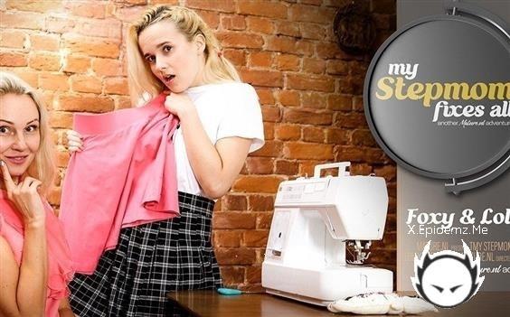 Foxy - Sewing Milf Foxy Gets Under The Skirt From Her Hot Stepdaughter Lolly Pop (2022/Mature.com/FullHD)