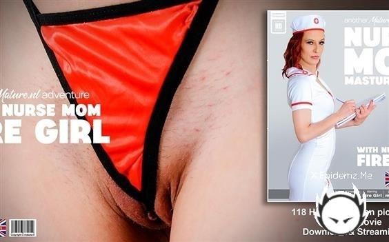 Fire Girl - British Nurse Fire Girl Is A Skinny Cougar Who Loves To Play With Her Shaved Pussy (2023/Mature.com/FullHD)