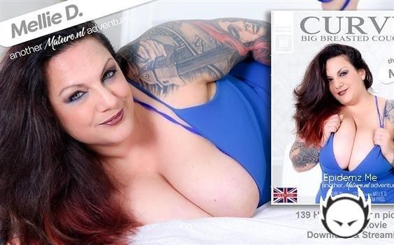 Mellie D - Curvy Big Breasted Milf Mellie D. Loves To Play With Her Shaved Pussy In Bed (2023/Mature.com/FullHD)