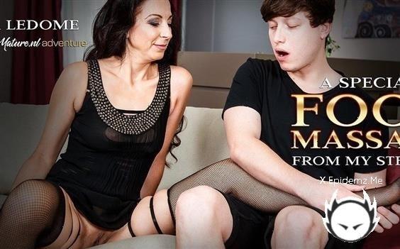 Mia Ledome - Stepmom Mia Ledome Is A Milf That Gets A Special Hardcore Footmassage From Her Stepson (2023/Mature.com/FullHD)