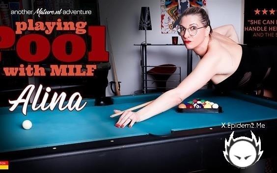 Alina - Alina Is A German Tall Milf With A Shaved Pierced Pussy That Loves To Play With A Poolstick (2024/Mature.com/FullHD)