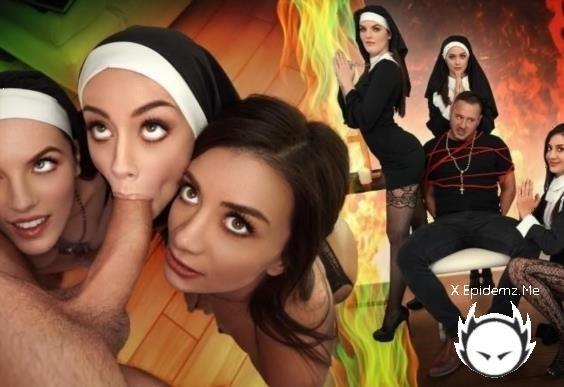 Natalie Brooks, Selena Love, Fiona Frost - Three Horny Nuns Fuck The Devil Out Of Him (2025/BFFS.com/TeamSkeet.com/SD)