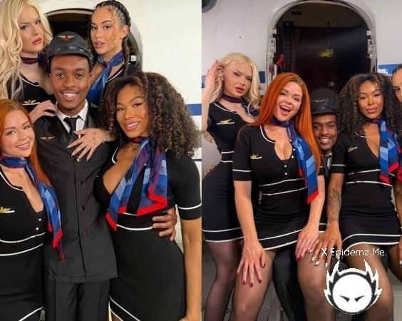 JadeTeen, Beaux Peeps, Sinatra Monroe, Nadia Jay - 4 Flight Attendant For 1 Bbc (2025/Onlyfans.com/SD)