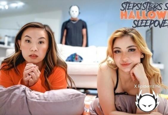 Demi Hawks, Kimmy Kimm - Stepsisters Scary Halloween Sleepover - S30E6 (2025/StepSiblingsCaught.com/Nubiles-Porn.com/SD)