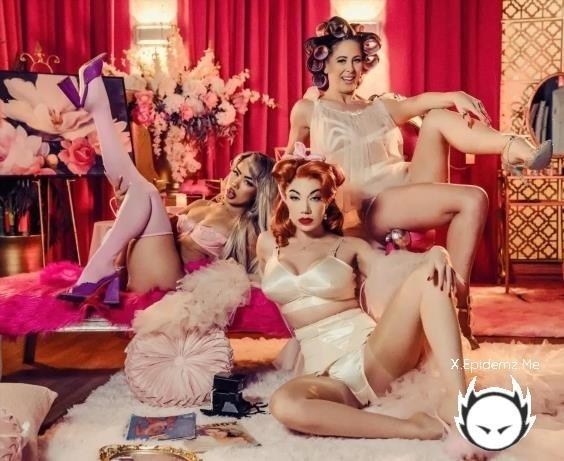 Cherie DeVille, Little Puck, Luna Luxe - Double Vag Pinup Orgy (2025/OnlyFans.com/SD)